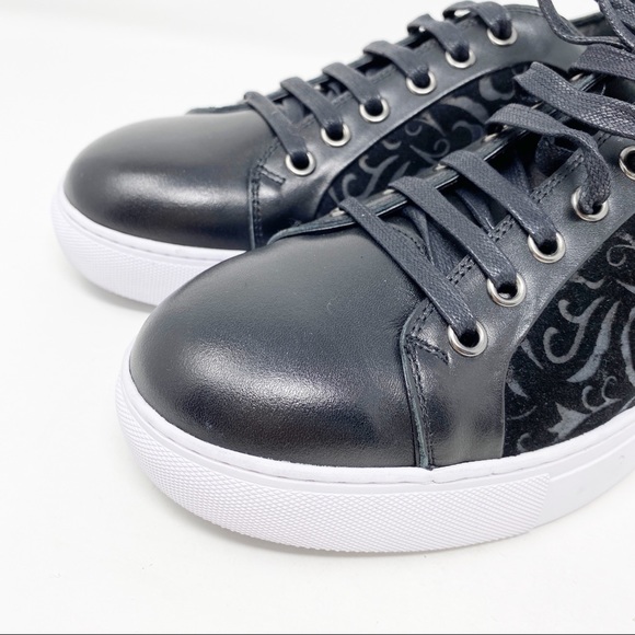 Robert Graham Men's Black Leather CREED Sneakers - Picture 4 of 10